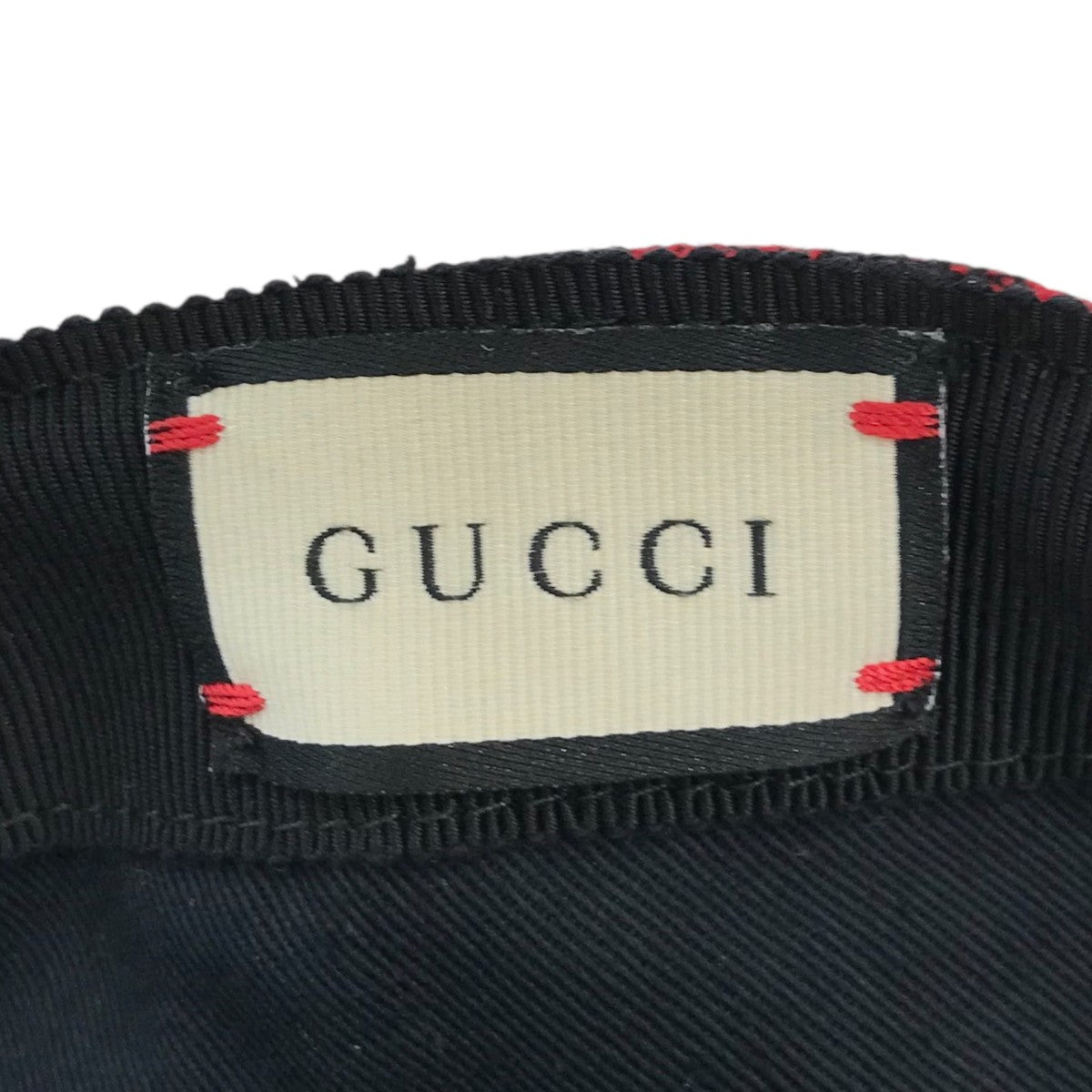 GUCCI(グッチ) チェック柄キャップ レッド×ブラック サイズ M｜【公式