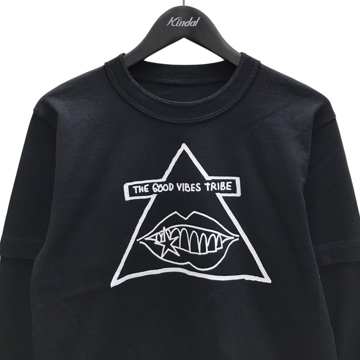 sacai×MARK GONZALES THE GOOD VIBES TRIBE T-Shirt ドッキングロングスリーブTシャツ 古着・中古-3枚目のアイテム画像