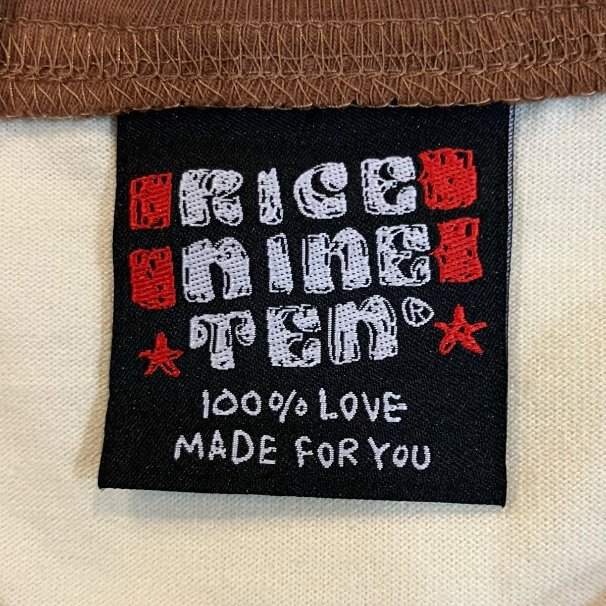 RICE NINE TEN 「HAND PRINT RINGER TEE」プリントリンガーTシャツ 古着・中古-5枚目のアイテム画像