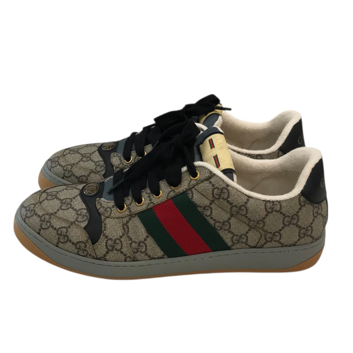 美品★グッチ　スニーカー　ベルクロ　GGキャンバス　サイズ7 GUCCI(グッチ) GGキャンバススクリーナースニーカー674530