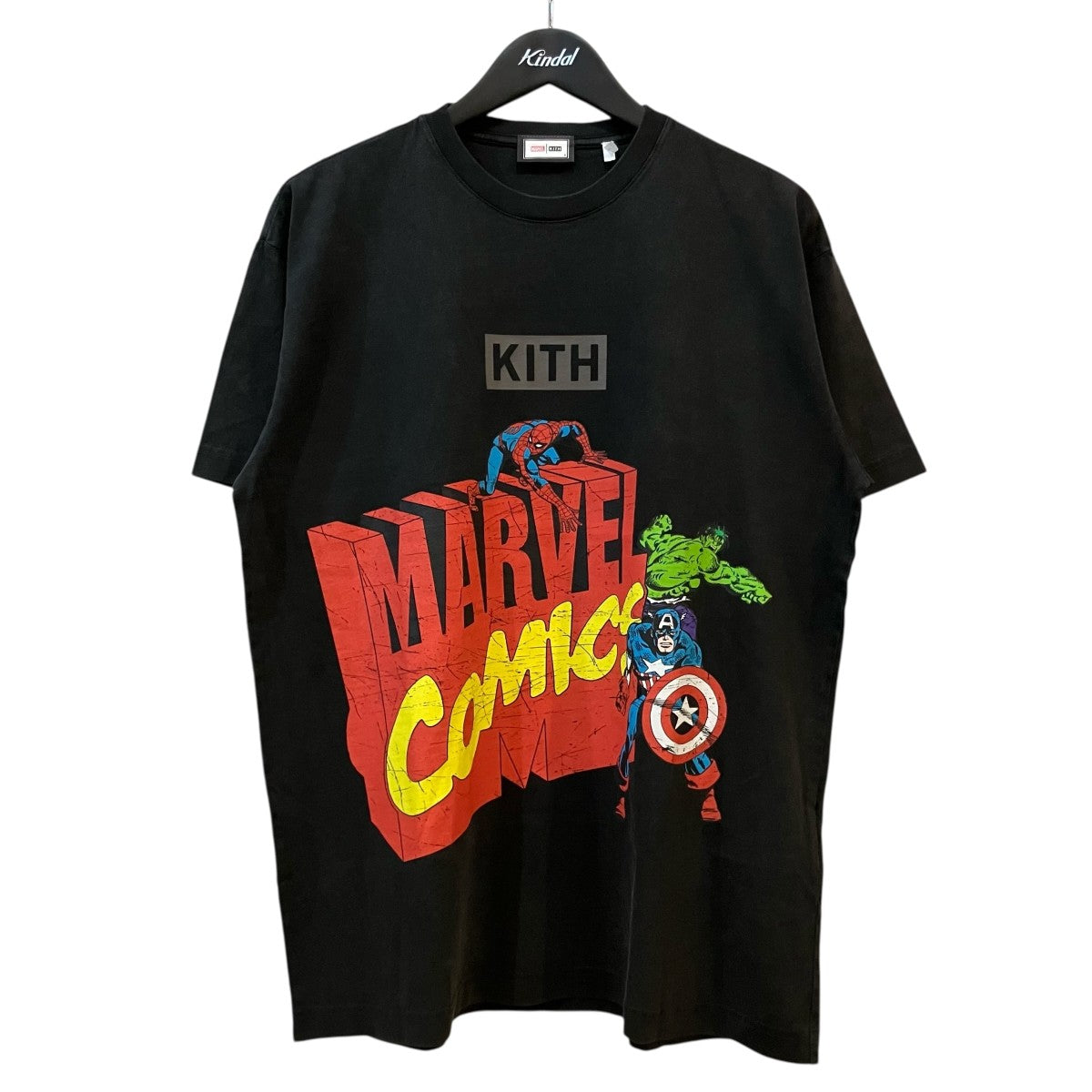 KITH×MARVEL スパイダーマンプリントヴィンテージ加工TシャツKHM030619 古着・中古-1枚目のアイテム画像