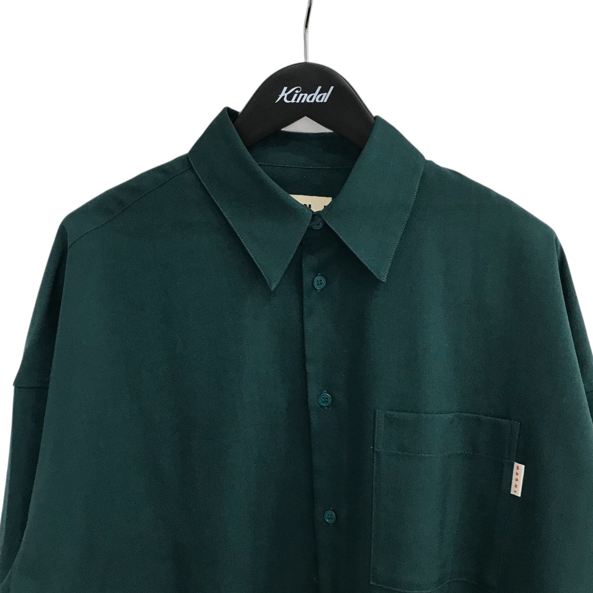 MARNI ナイロンパッカブルシャツ グリーン×ブラック　44 MARNI(マルニ) トロピカルウールシャツCUMU0061A0 CUMU0061A0