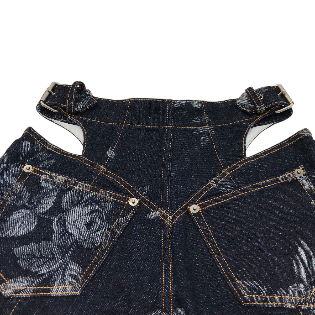 「ROSE DENIM HIGH WAIST JEANS」ローズプリントデニムパンツFTC252 0606
