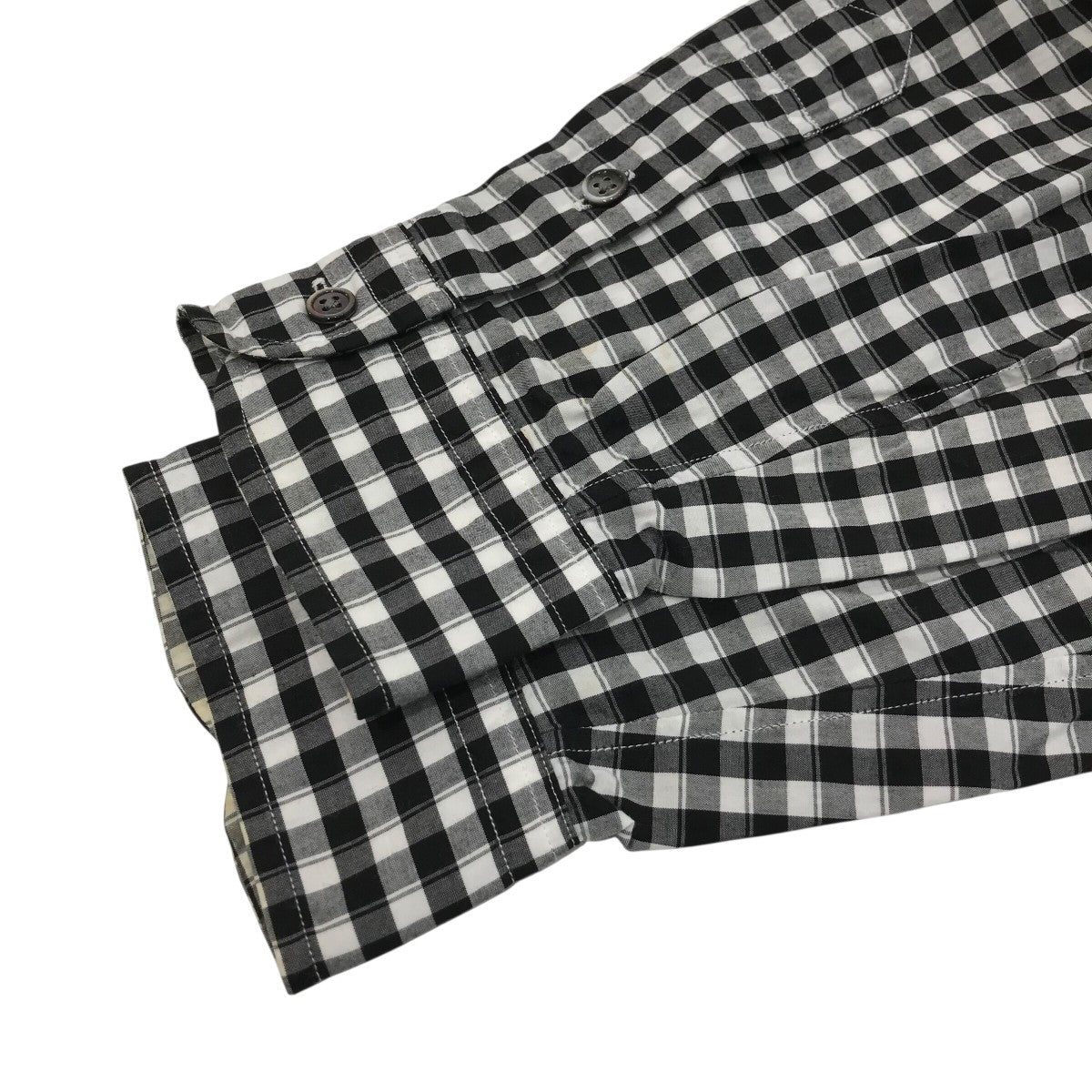 Porter Classic ギンガムチェックロールアップシャツ 古着・中古-4枚目のアイテム画像