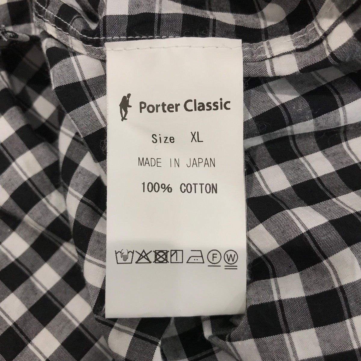 Porter Classic ギンガムチェックロールアップシャツ 古着・中古-6枚目のアイテム画像
