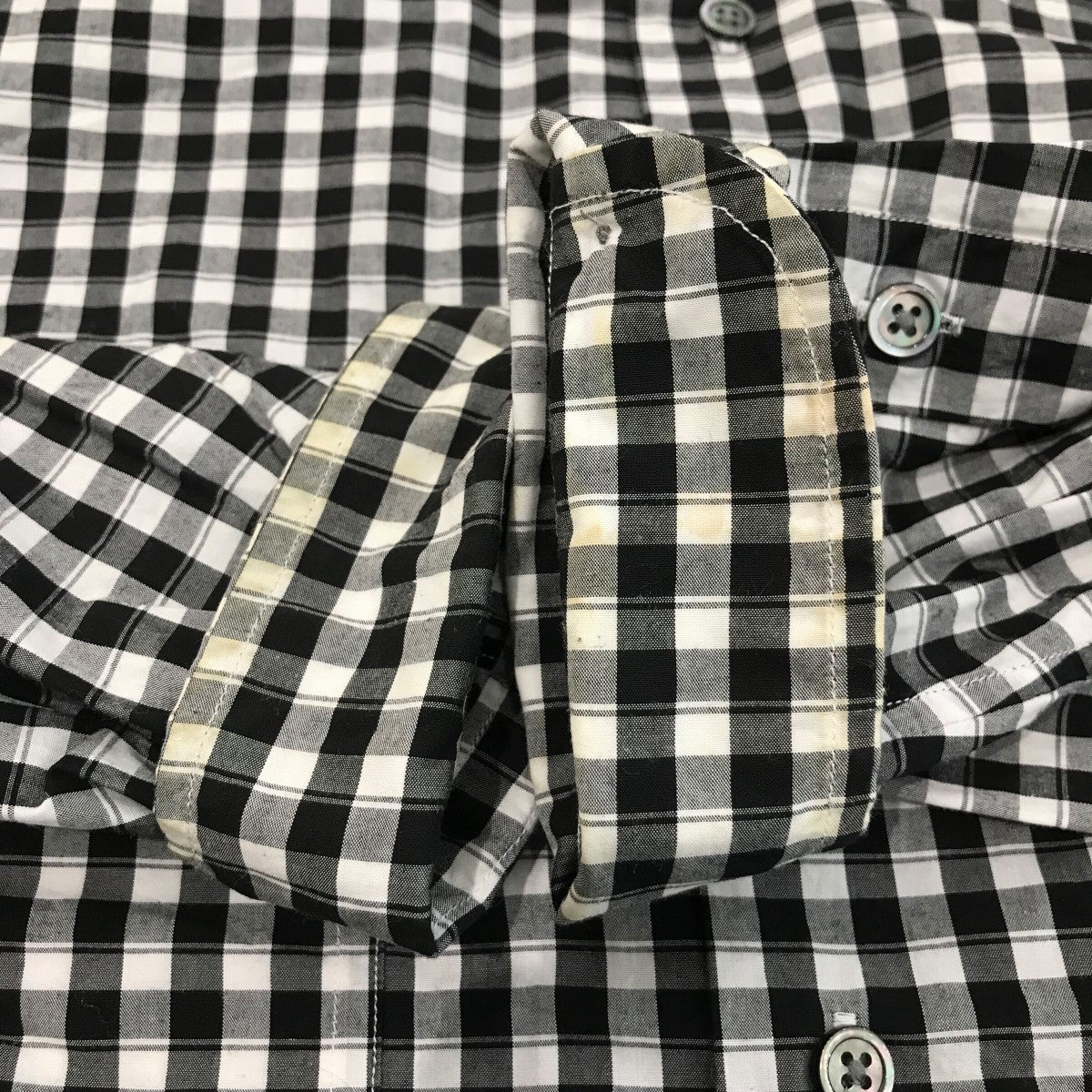 Porter Classic ギンガムチェックロールアップシャツ 古着・中古-8枚目のアイテム画像