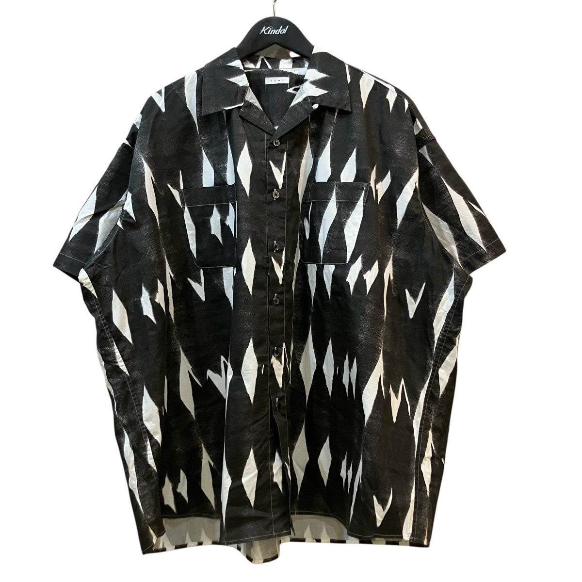 Name． 25SS「ABSTRUCT ARGYLE OPEN COLLAR S S SHIRT」アーガイル半袖オープンカラーシャツNMSH 023 古着・中古-1枚目のアイテム画像