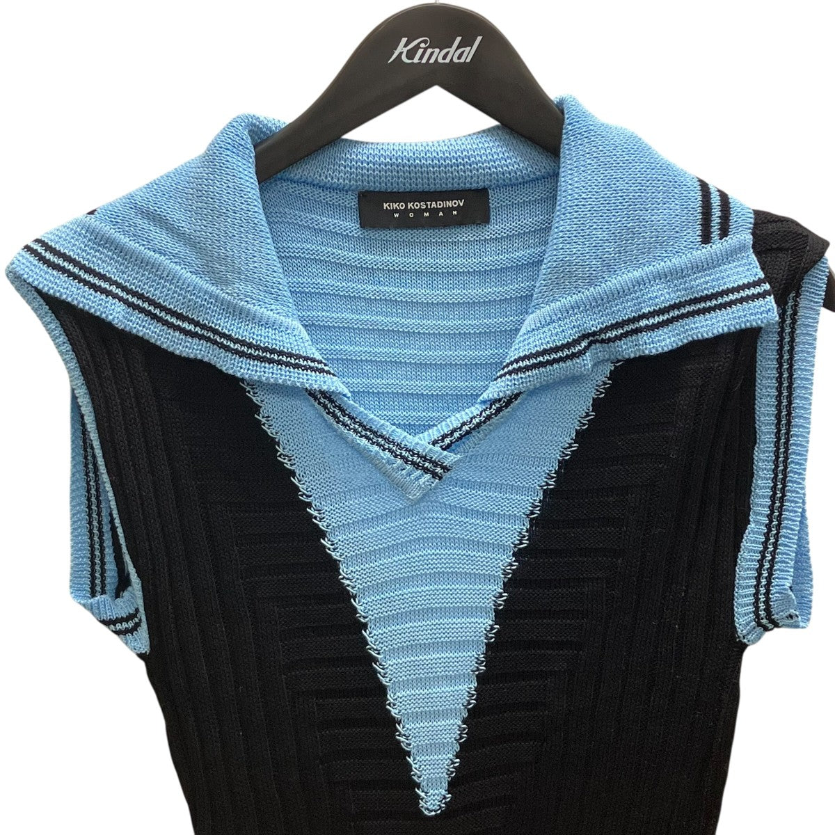 Kiko Kostadinov Quimby Sleeveless Knit Poloノースリーブセーラーカラーニット 古着・中古-2枚目のアイテム画像