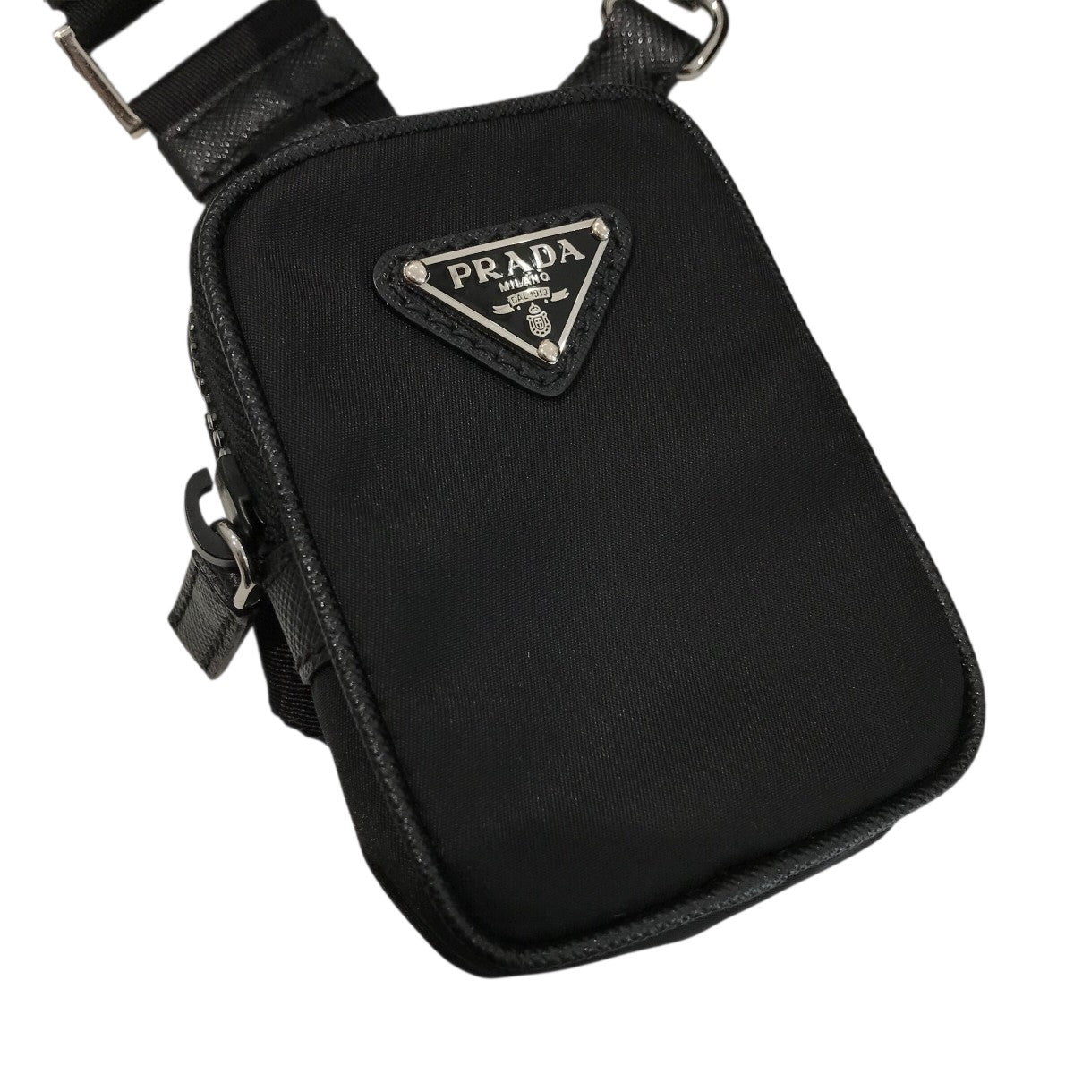 美品 PRADA Re-Nylon サフィアーノショルダーバッグ 2VD043 PRADA(プラダ) Re-Nylon xサフィアーノレザー クロスボディ