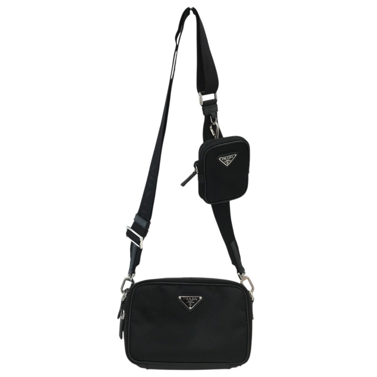 あさ】PRADA3way2VE01プラダサフィアーレザー×ナイロンバッグ あさ