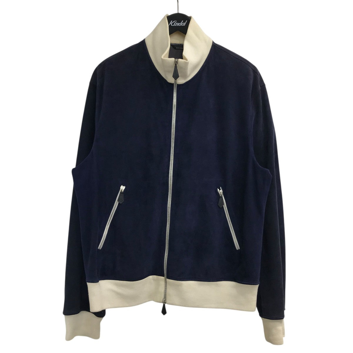 HERMES(エルメス) トナカイレザージップアップジャケット ネイビー