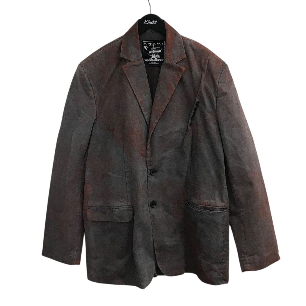 Y． PROJECT(ワイプロジェクト) テーラードジャケット グレー×オレンジ