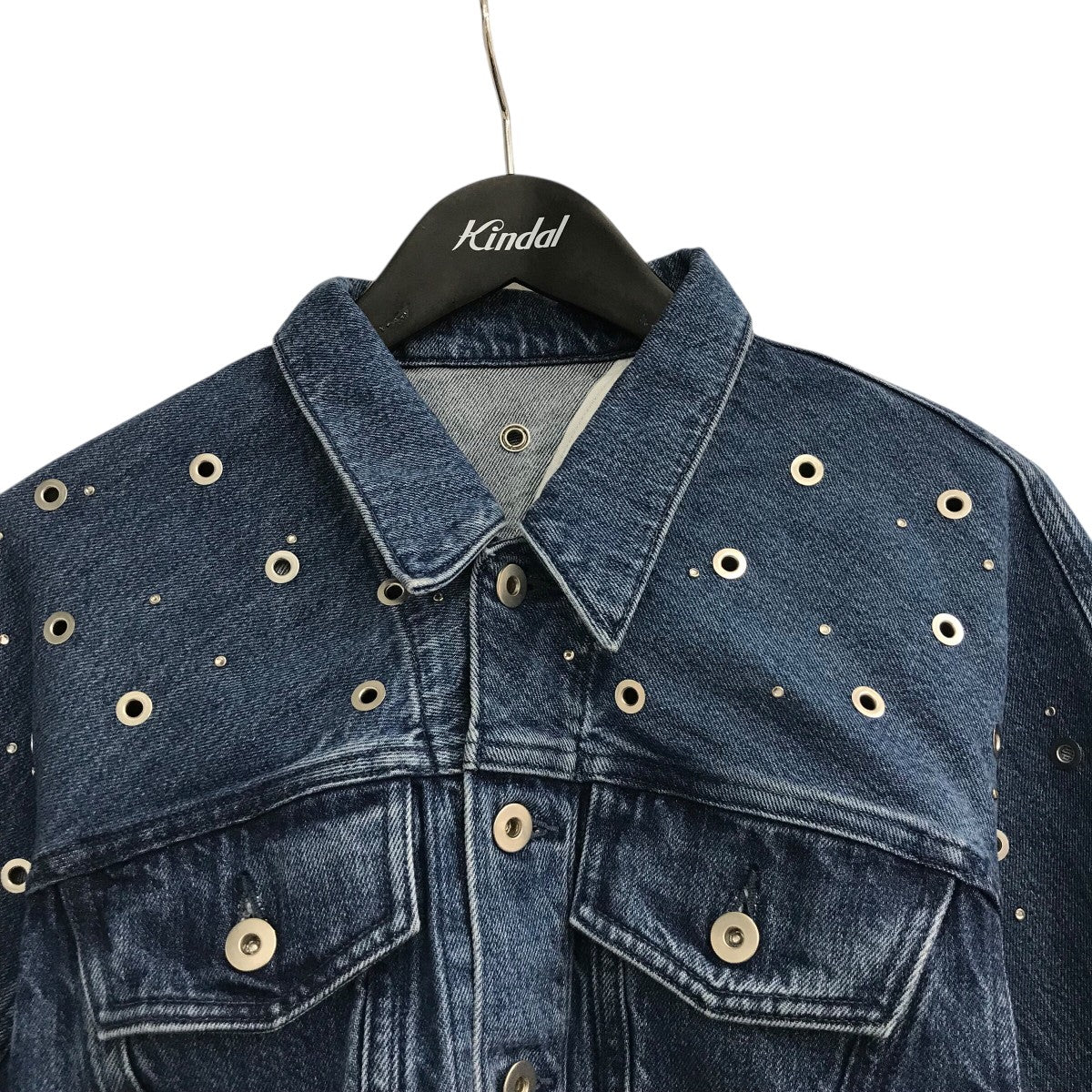 「ORGANIC COTTON DENIM SHORT JACKET WITH STUDS」ハトメデザインショート丈デニムジャケットFTC252 0209