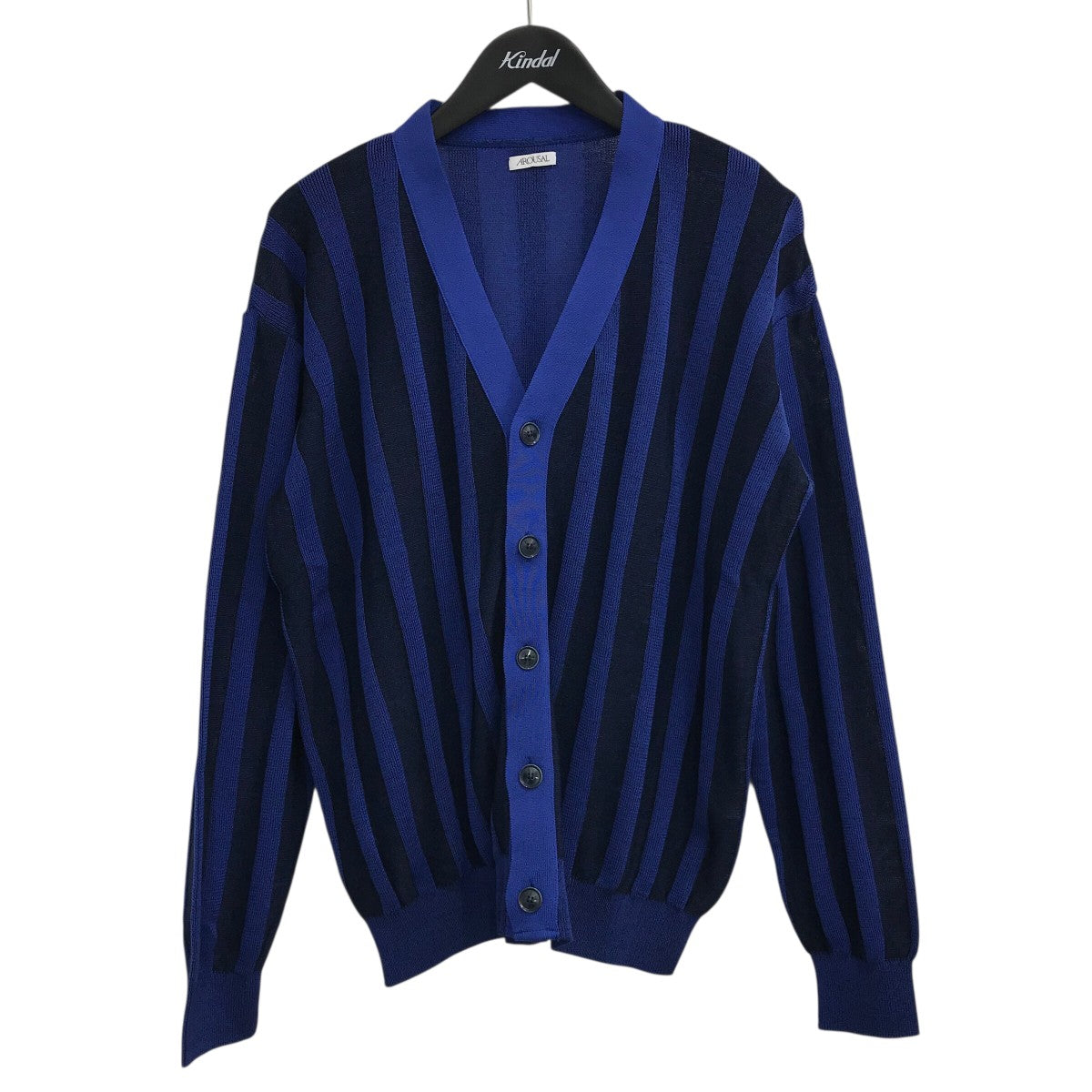 「PLATED CARDIGAN」ストライプカーディガン23FW ASL KT01