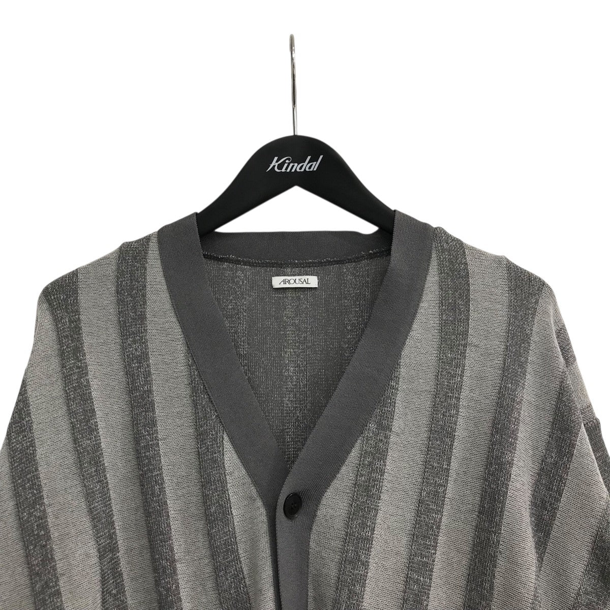 「PLATED CARDIGAN」ストライプカーディガン23FW ASL KT01