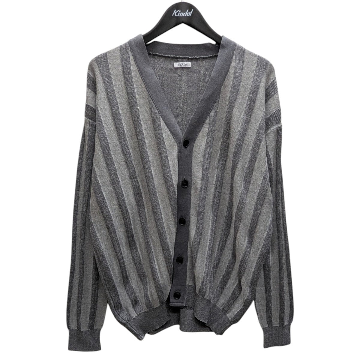 PLATED CARDIGAN ストライプカーディガン