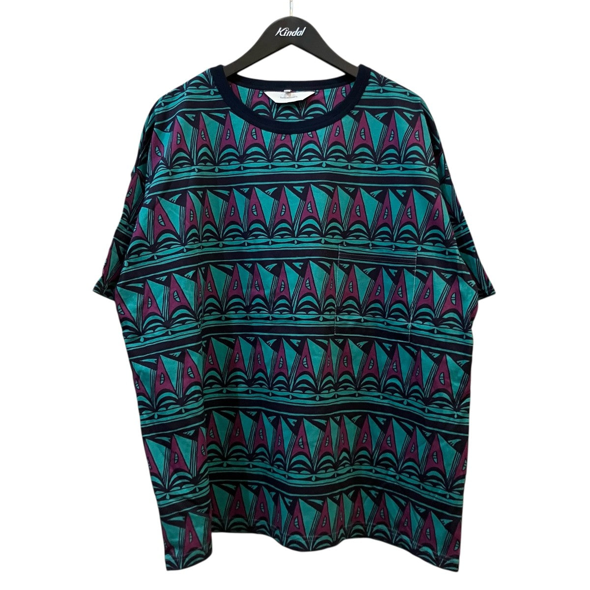 SASQUATCHfabrix． 25SS「H S POCKET T-SHIRT PRIMITIVE BORDER」総柄Tシャツ25SSCST002 古着・中古-1枚目のアイテム画像
