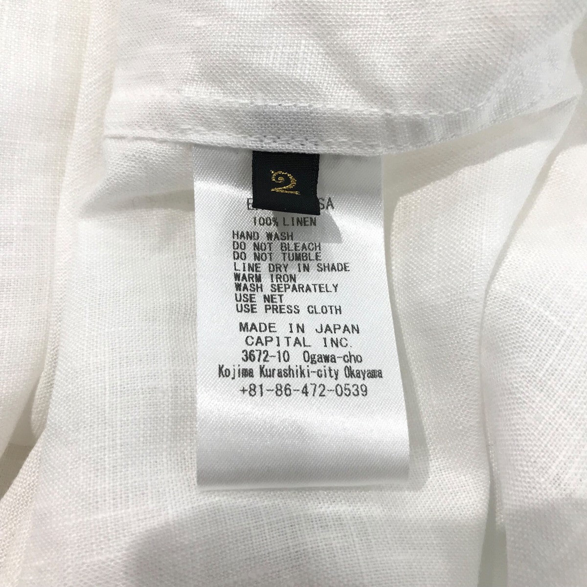 KAPITAL(キャピタル) リネン クリップシャツEK 1599LSA EK 1599LSA
