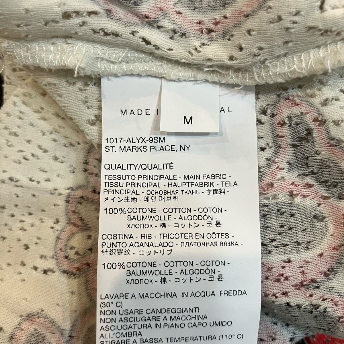1017 ALYX 9SM ダメージ加工プリントTシャツ 古着・中古-6枚目のアイテム画像