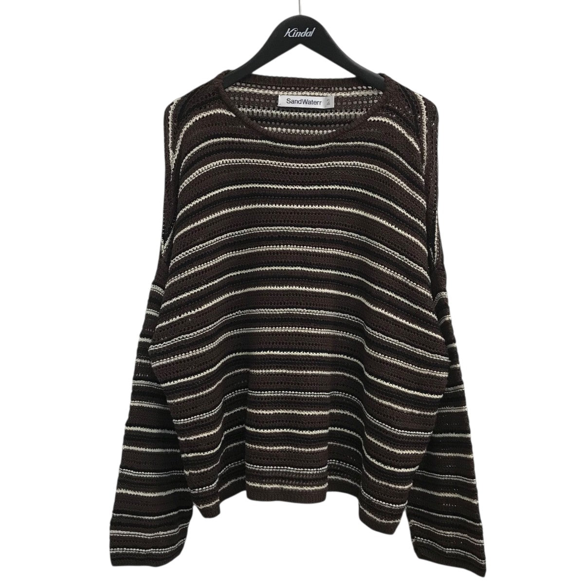 「RESEARCHED BOAT NECK SWEATER COTTON LINEN MIX YARN BORDER」ボーダーニットSW K0203