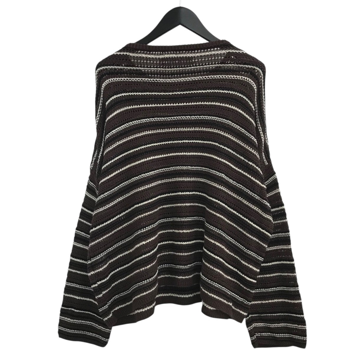 「RESEARCHED BOAT NECK SWEATER COTTON LINEN MIX YARN BORDER」ボーダーニットSW K0203