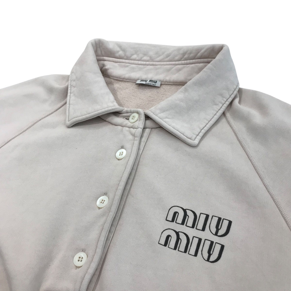 MIU MIU(ミュウミュウ) ロゴプリントスウェットポロシャツMJL724
