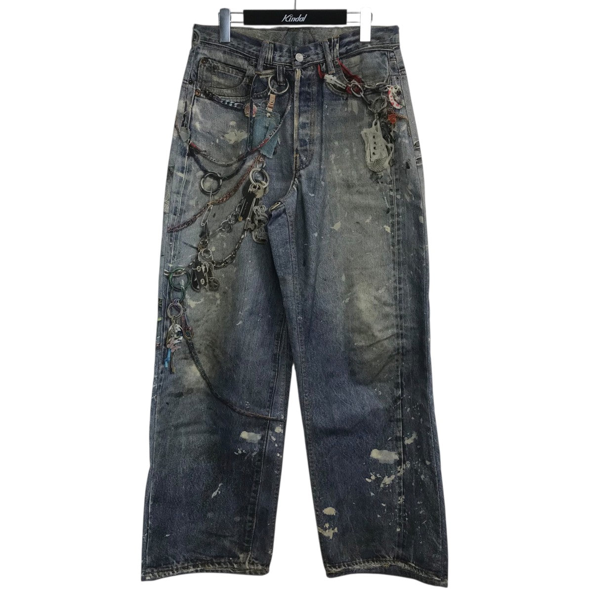 トロンプルイユ チェーングラフィックオーバーデニムパンツFN MN TROU001020