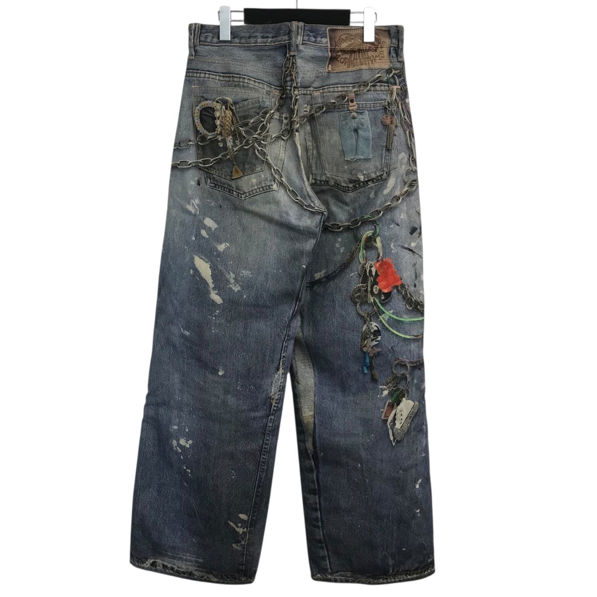 トロンプルイユ チェーングラフィックオーバーデニムパンツFN MN TROU001020