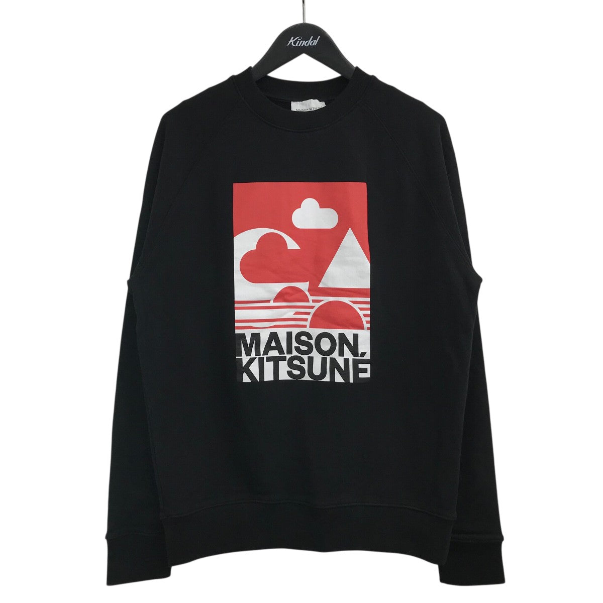 MAISON KITSUNE 「Anthony Black Burrill Logo Sweatshirt」プリントスウェットIM00331KM0001 古着・中古-1枚目のアイテム画像