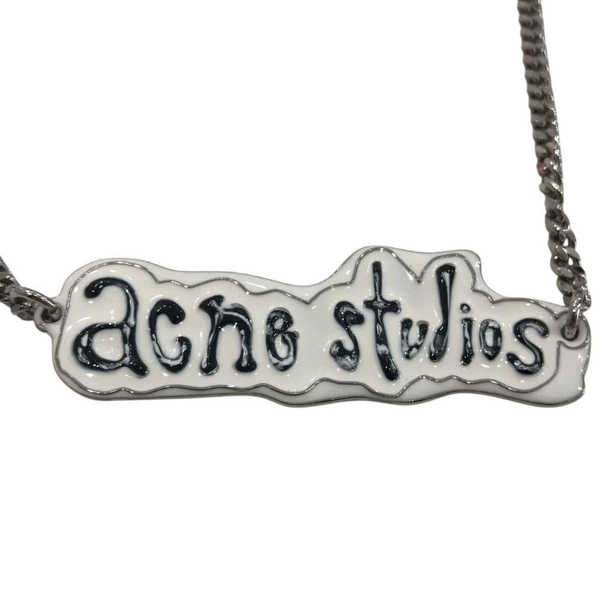 Acne Studios ネックレス ACNE STUDIOS(アクネストゥディオズ) ロゴプレートネックレス ホワイト