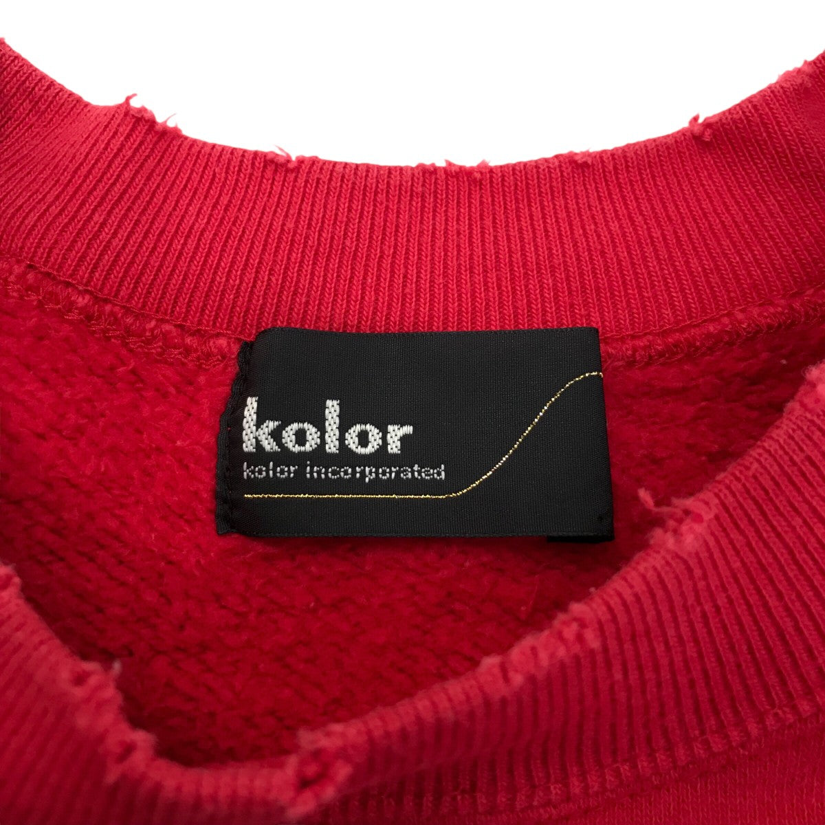 kolor / 22AW/ダメージ加工/スウェット/3/コットン/ブラック/プリント/22WCM-T09206 KOLOR(カラー) ダメージ加工プリントスウェット22WCM T09206 22WCM