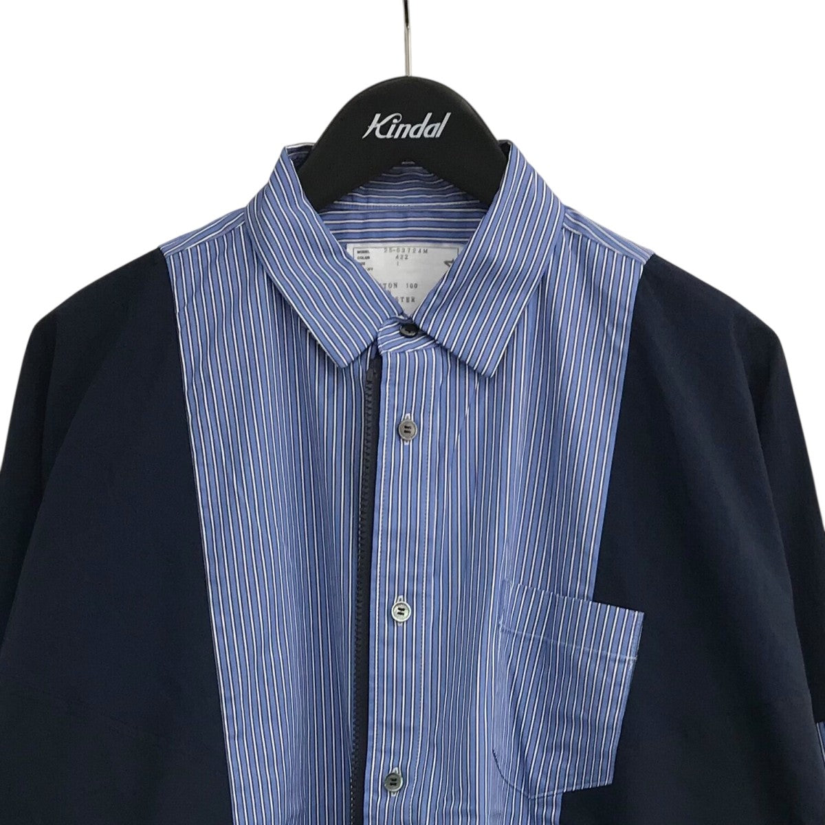 sacai(サカイ) 25SS「Poplin x Taslan Nylon Shirt」切替ストライプ