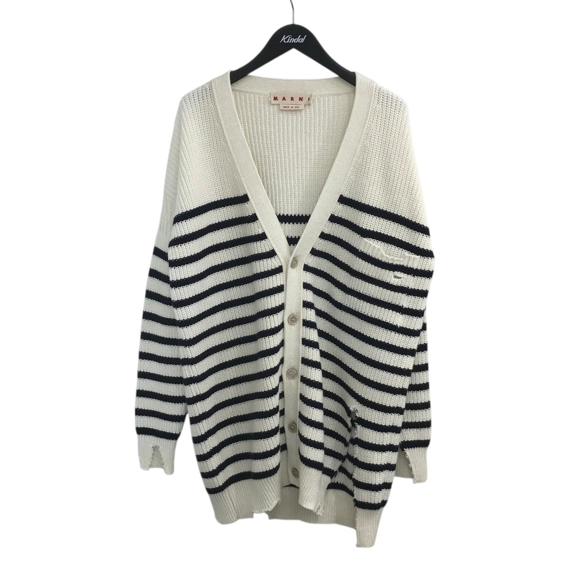 MARNI 24SSボーダー柄ボタンカーディガンCDMG0127Q0 古着・中古-1枚目のアイテム画像