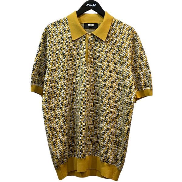 FENDI(フェンディ) 総柄ニットポロシャツ FZC349 イエロー サイズ 52