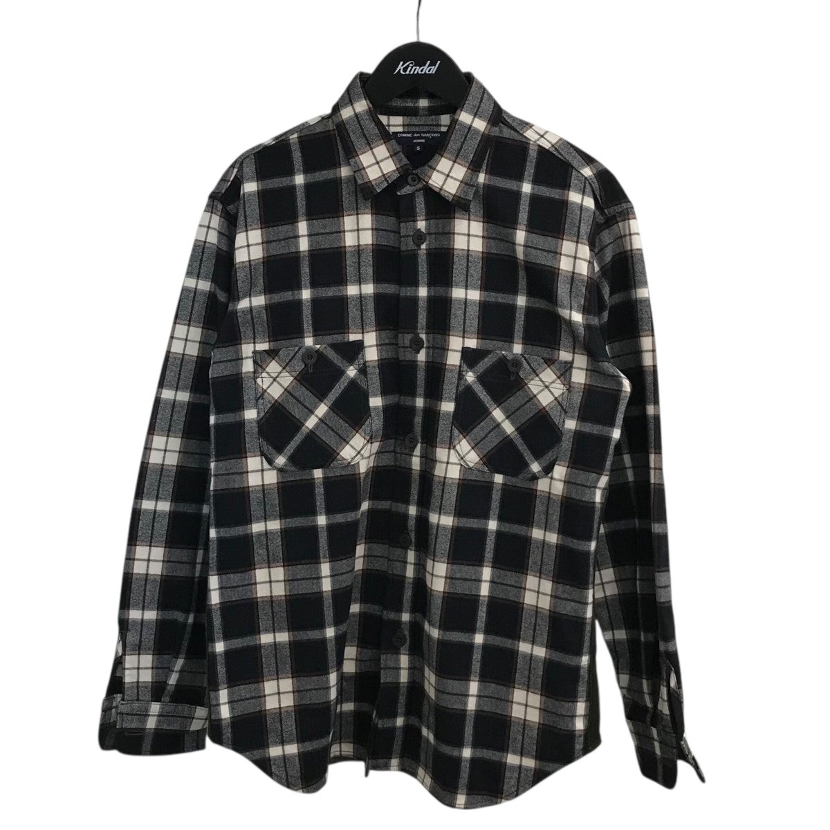 即完売　25SS ブラックコムデギャルソン　オーバーサイズチェックシャツ　シャツ 即完売 25SS ブラックコムデギャルソン オーバーサイズチェックシャツ