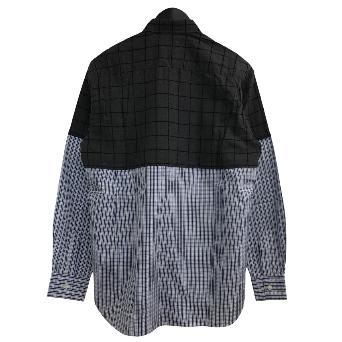 ガンリュウ　コムデギャルソン　チェック切り替えフーデッドシャツ ガンリュウ コムデギャルソン チェック切り替えフーデッドシャツ