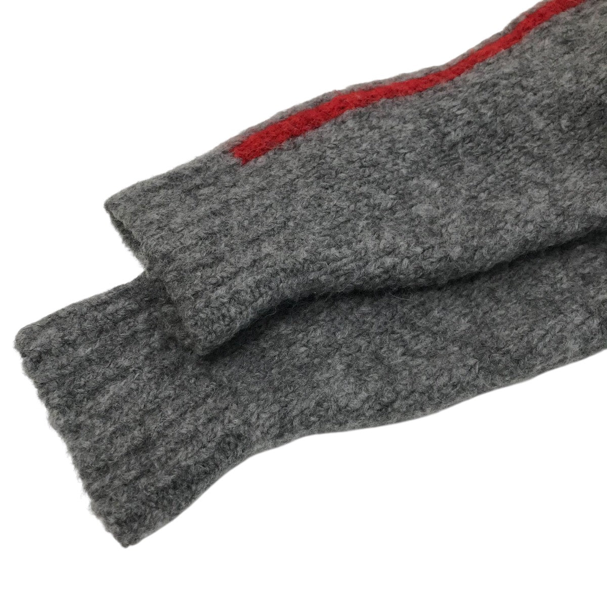 paloma-wool(パロマウール) サイドラインニット グレー×レッド サイズ