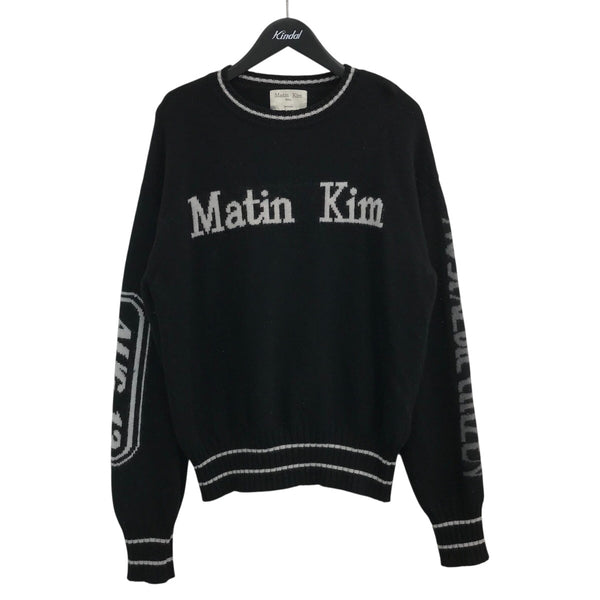 Matin Kim ロゴニット セーター ブラック ロゴニット Matin Kim(マーティンキム) ニット・セーター(レディース