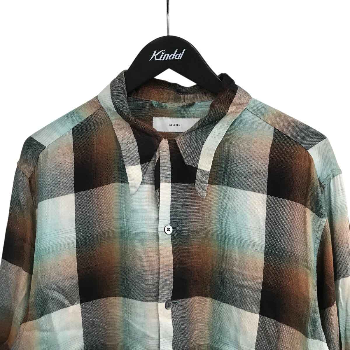 SUGARHILL 「Ombre Panama Open-collar Shirt」チェックシャツ21SSSH01 古着・中古-3枚目のアイテム画像