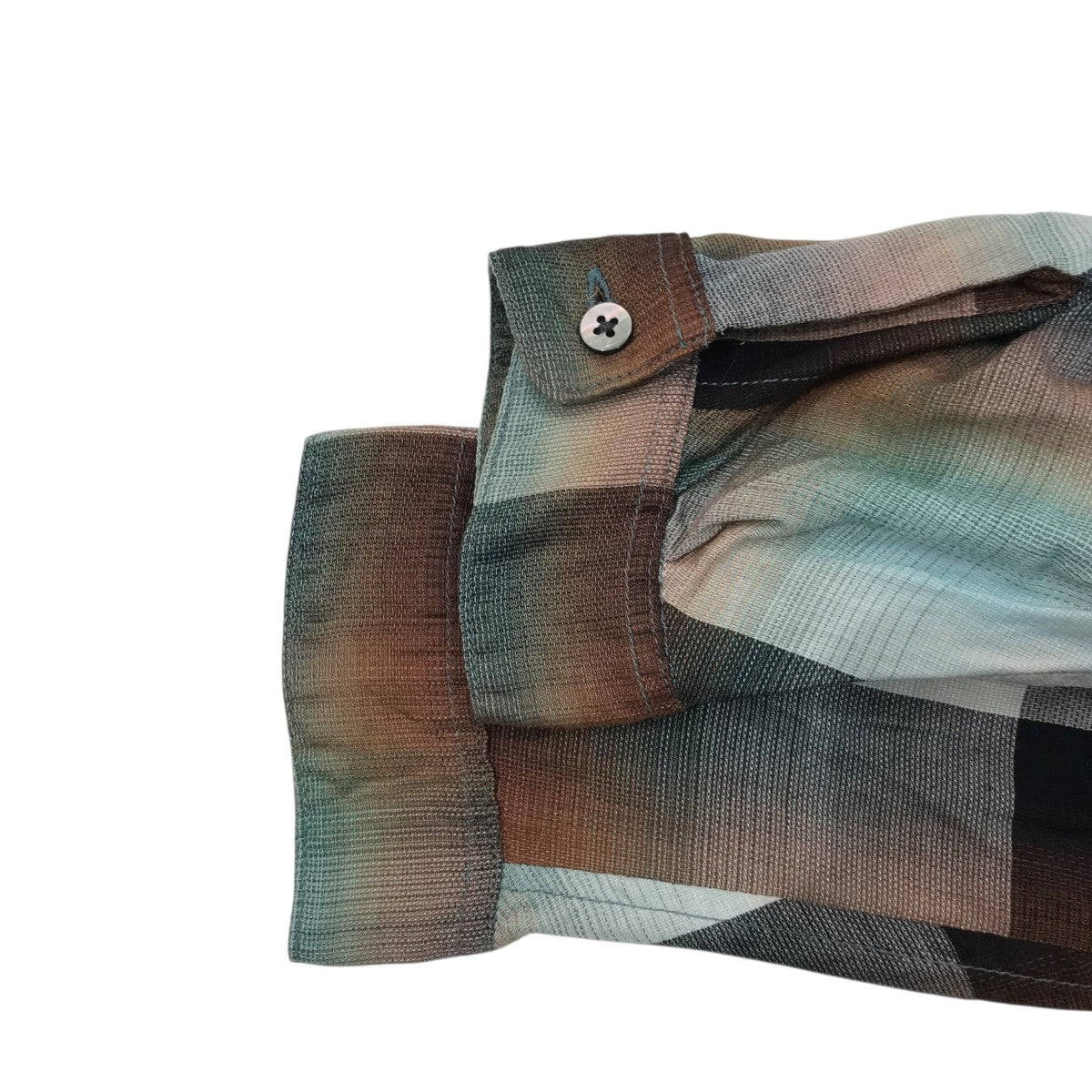 SUGARHILL 「Ombre Panama Open-collar Shirt」チェックシャツ21SSSH01 古着・中古-4枚目のアイテム画像