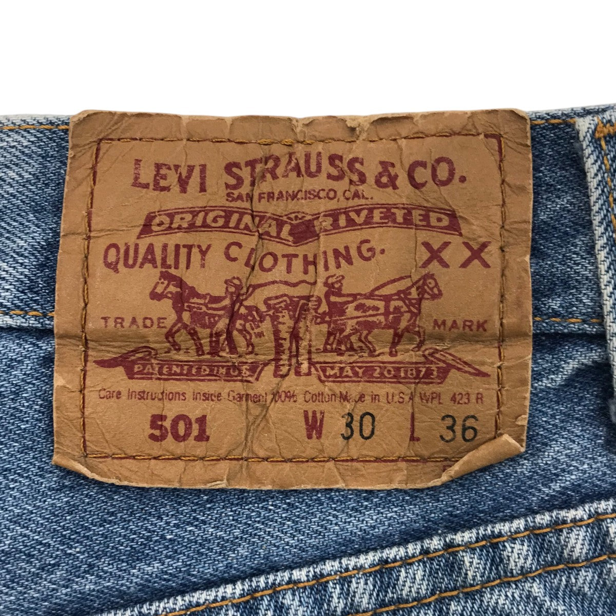 90s「裏555 バレンシア工場」501デニムパンツ