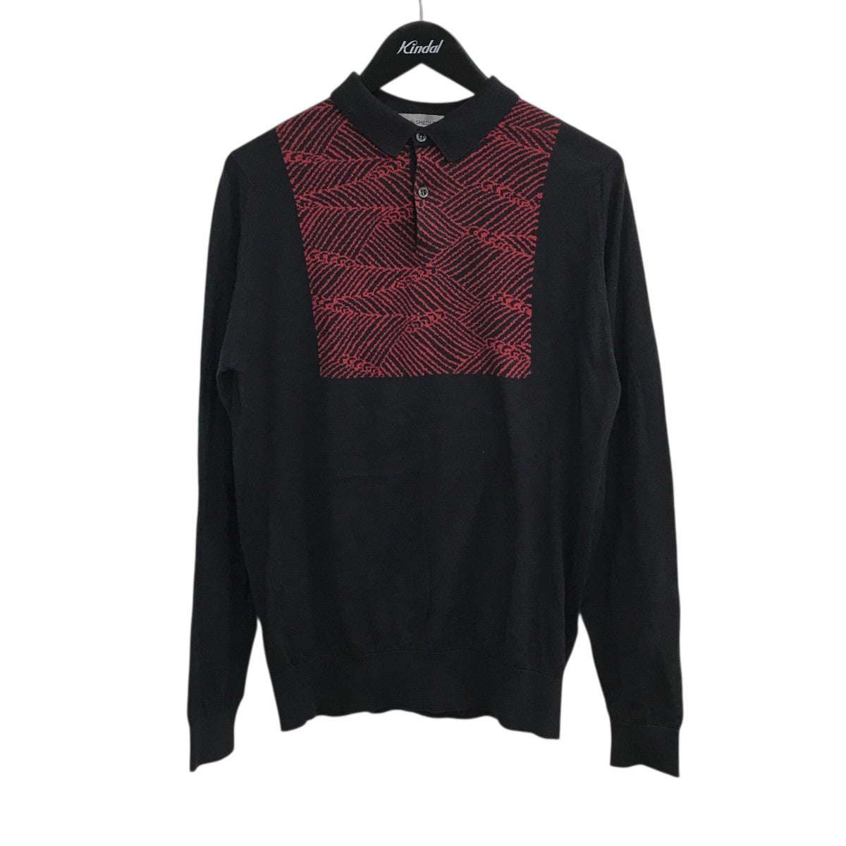 「TICKTON FRONT PATTERN LS POLO SHIRT」ポロシャツ