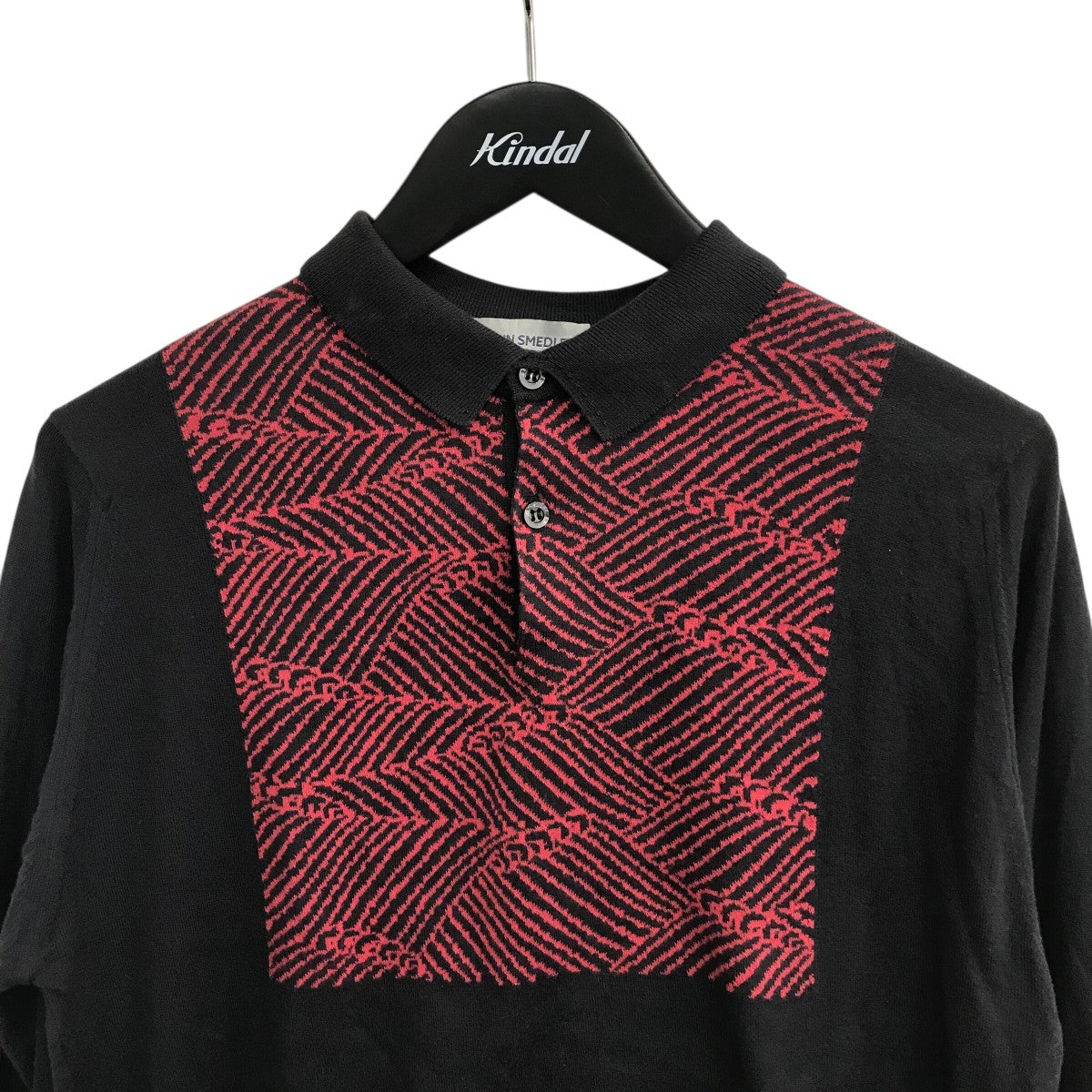 「TICKTON FRONT PATTERN LS POLO SHIRT」ポロシャツ