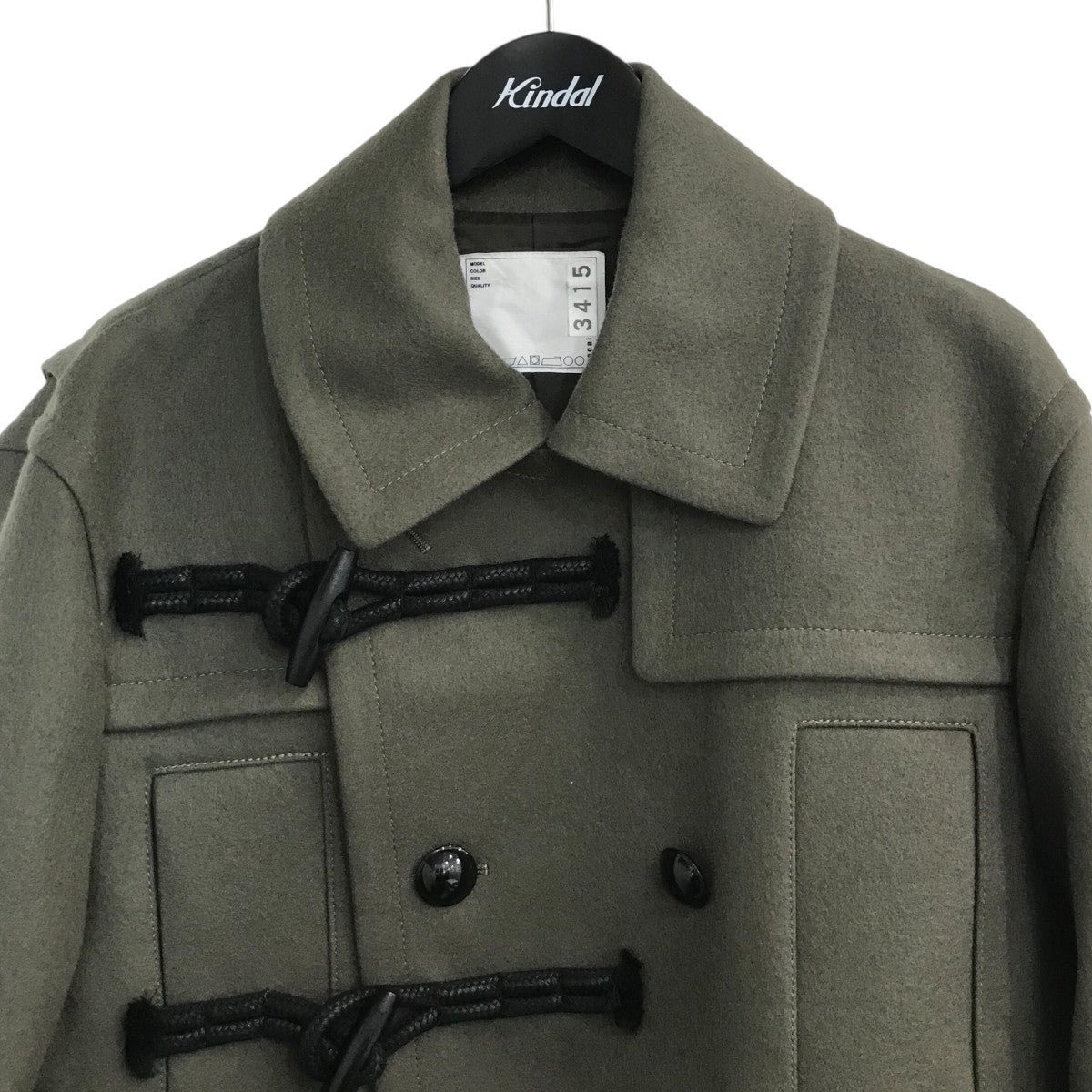 sacai 24AW「SAMPLE品Wool Melton Jacket」ダッフルコート 古着・中古-3枚目のアイテム画像