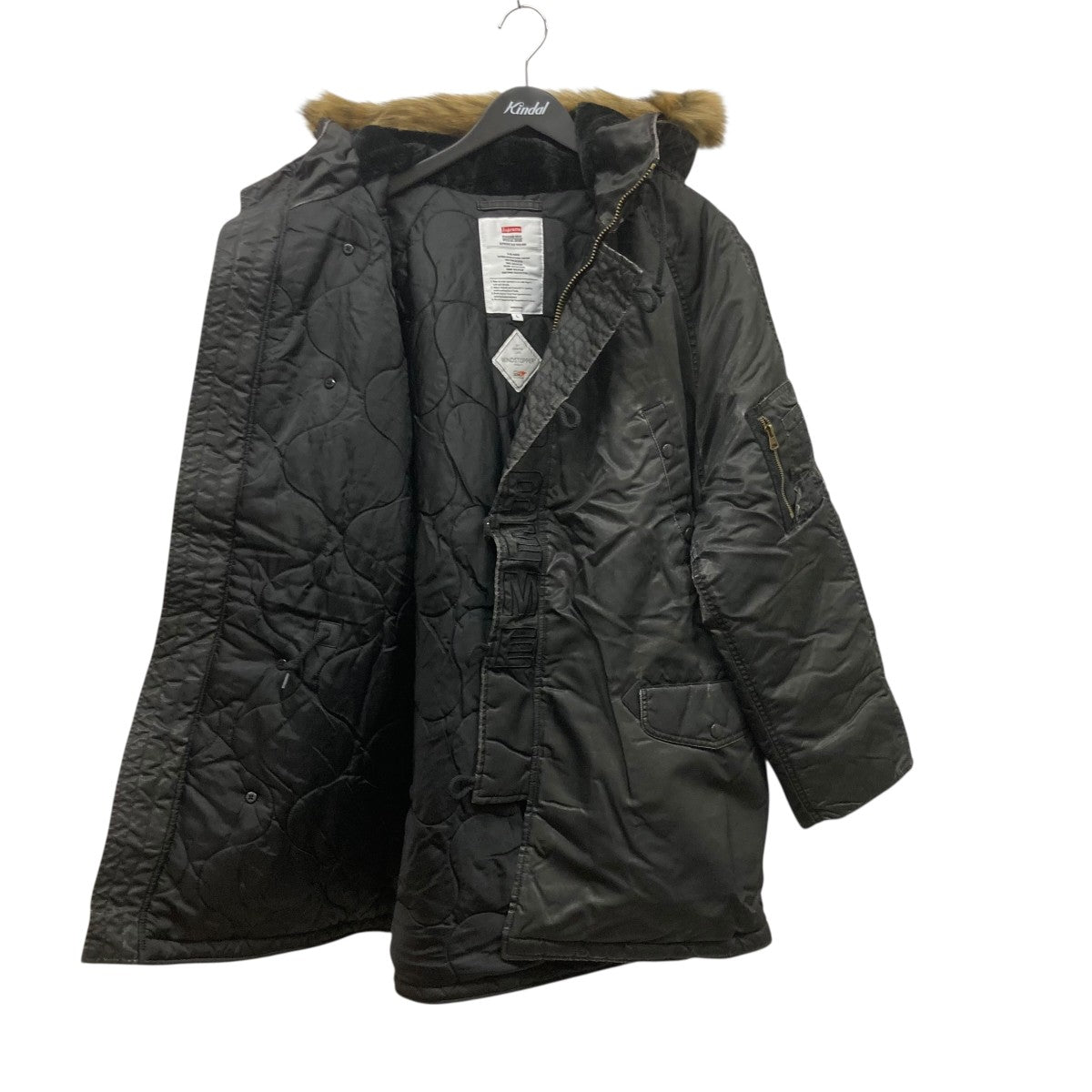 Supreme 24AWWashed Flight Satin N-3B Parkaミリタリージャケット 古着・中古-3枚目のアイテム画像