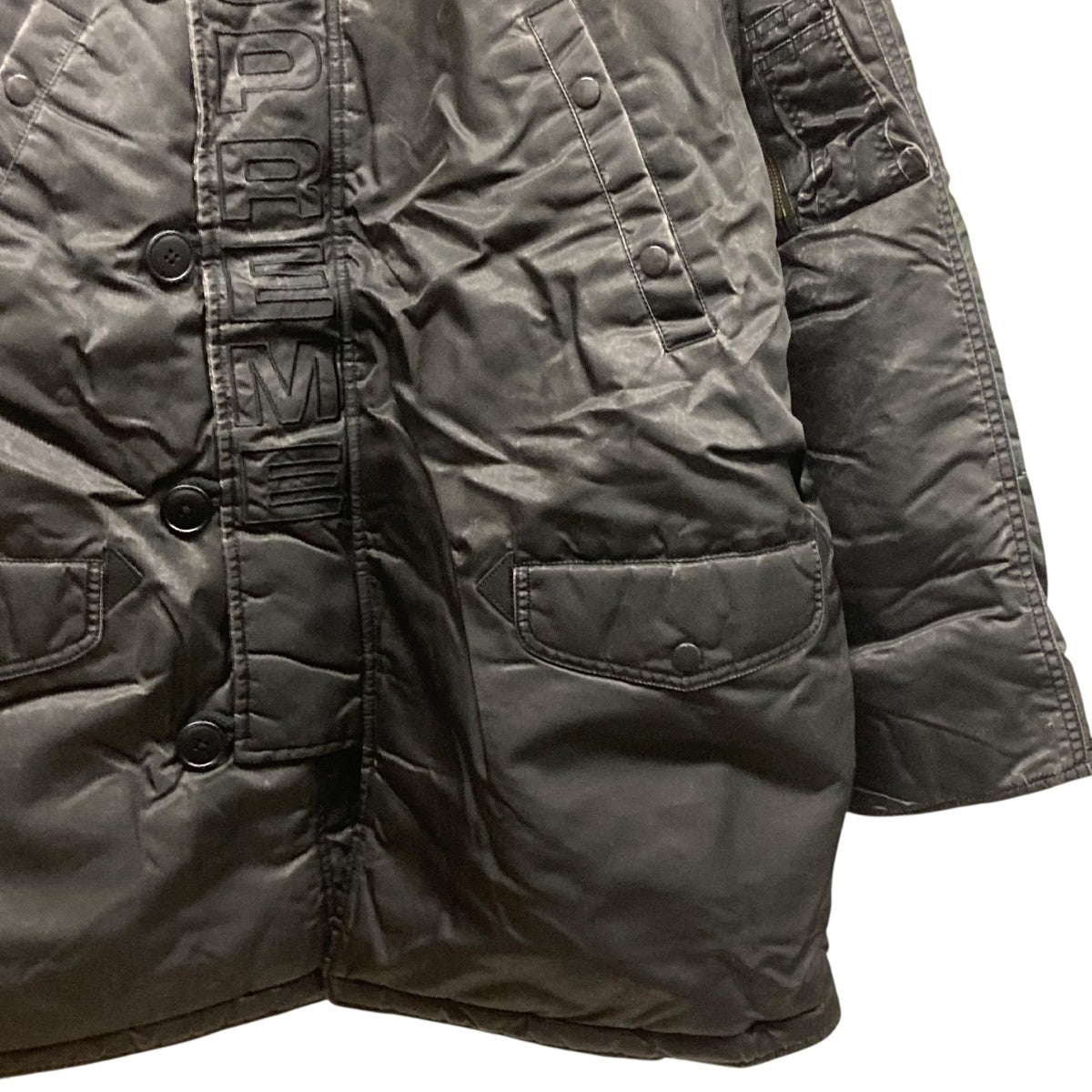Supreme 24AWWashed Flight Satin N-3B Parkaミリタリージャケット 古着・中古-8枚目のアイテム画像
