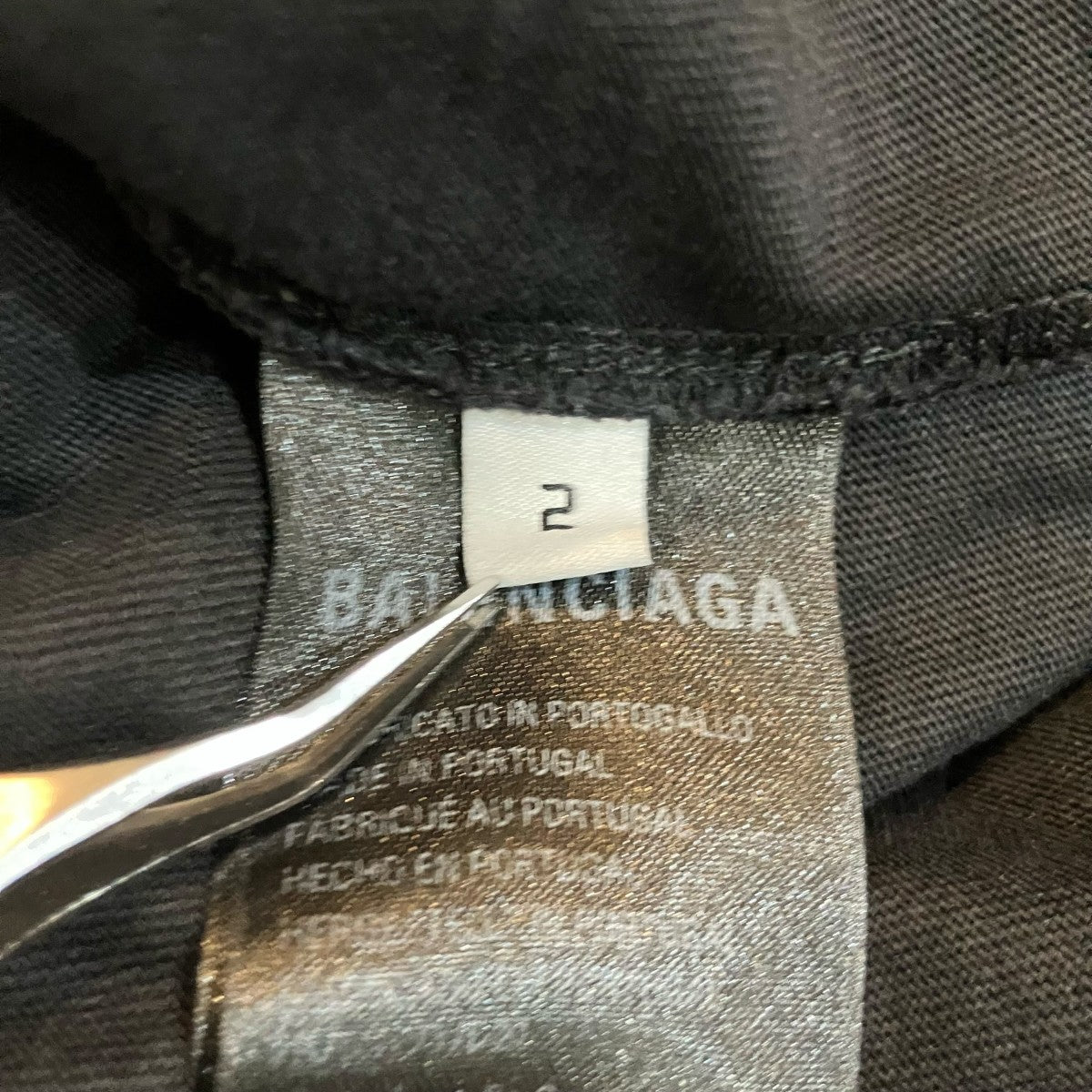 BALENCIAGA ダメージ加工Paris MoonプリントTシャツ 古着・中古-5枚目のアイテム画像