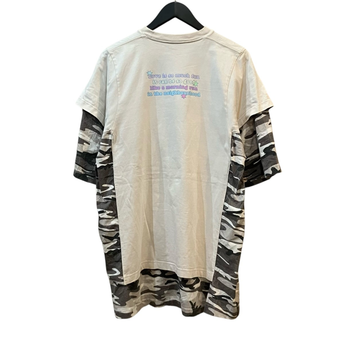 BALENCIAGA ベアプリントドッキングTシャツ 古着・中古-2枚目のアイテム画像