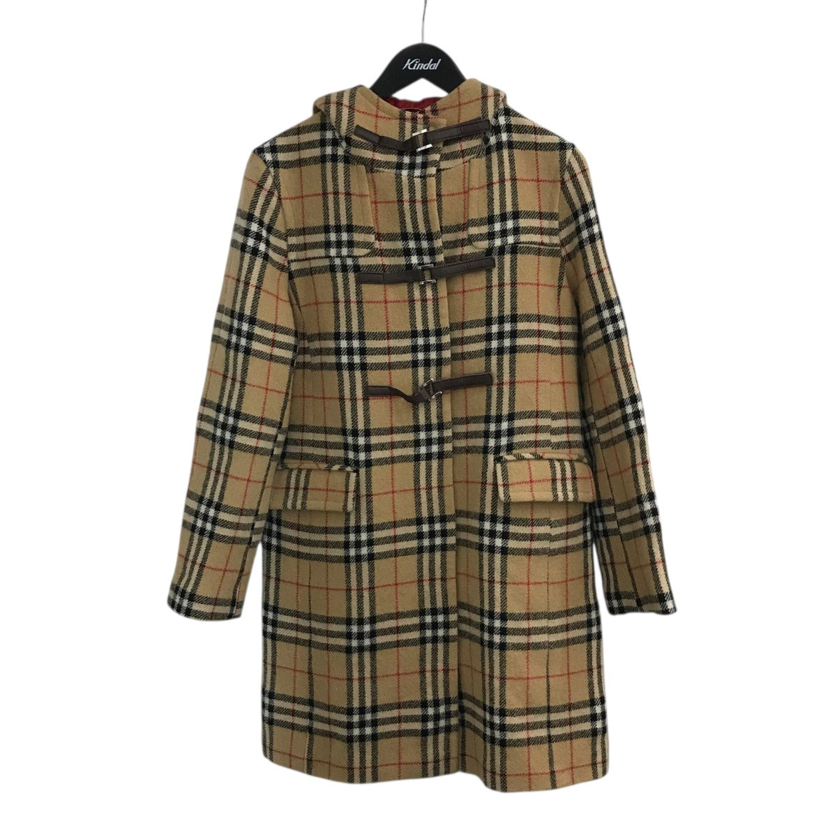 【ミル様】バーバリーロンドン ベルト付き スプリングコート M ノバチェック BURBERRY BLUE LABEL(バーバリーブルーレーベル) チェックダッフル