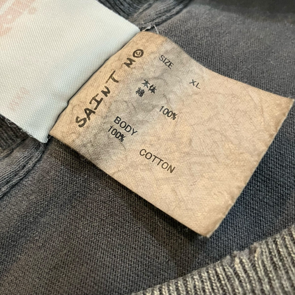 SAINT MICHAEL 25SS「EGG SS TEE」ヴィンテージ加工TシャツSM HR8 0000 007 古着・中古-5枚目のアイテム画像